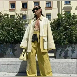 🔥🔥ZARA Gabardine patchwork Jacket(oversized)